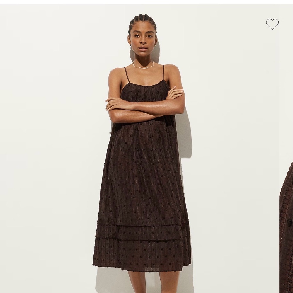J. Crew Black Swiss Dot Midi Slip Dress